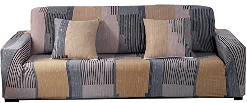 ARNTY Copridivano Elasticizzato 1/2/3/4 Posti,Estensibile Copri Divano Letto,Moderno Fodere Copridivani Elastico Fodera Protettiva(Colorato-Linee, Copridivano 1 Posti:90-140cm)