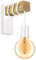 BarcelonaLED Applique murale en bois naturel avec douille E27 Style rétro nordique pour couloir chambre à coucher salon