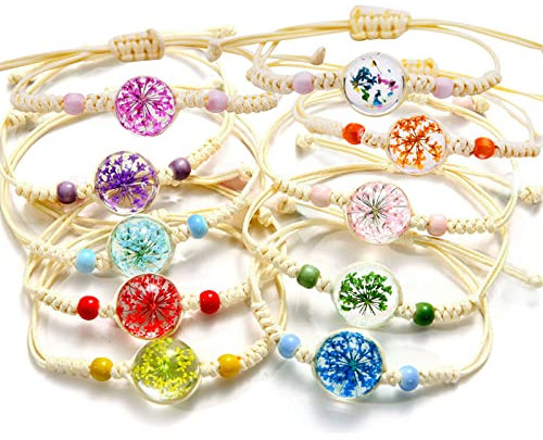 Cosswe Freundschaftsarmbänder für Mädchen,Geflochten Freundschaft Armbänder Verstellbare Bunte Blumen Baum des Lebens Gewebte Handgefertigt Armband für Frauen Teenager