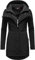 Ragwear Damen Softshellmantel Lange Übergangsjacke Outdoormantel mit Kapuze Ybela Black22 Gr. S