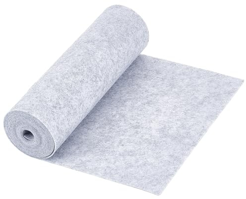 BENECREAT Rollo de Fieltro Gris Claro de 3 m, Tela de Fieltro No Tejida de 24cm de Ancho, Tela de Fieltro Artesanal para Patchwork, Costura, Decoración, Manualidades, Bricolaje, 1mm de Espesor