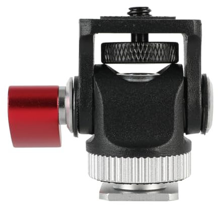 Cpolebev Adaptador de Zapata Fría con Cabezal de Trípode para Montaje en Minimonitor, Aleación Aluminio, Tornillo de 1/4 de Pulgada para Micrófono de Flash, Lámpara de Luz de Relleno LED