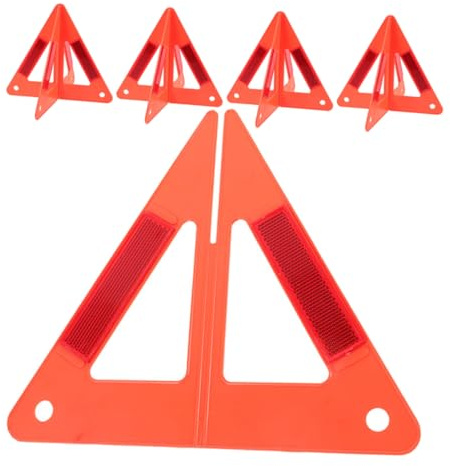 CHICAMPERA 5 Piezas Triángulo Reflectante de Advertencia para Emergencias Señal de Seguridad para Averías de Vehículos Diseño y Portátil para Carreteras y Alertas de Estacionamiento