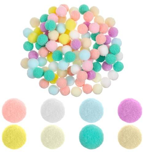 Tyqour 200 pompones de colores para manualidades, pompones de 15 mm para manualidades, bolas de fieltro coloridas, pequeños pompones de colores para niños, pompones coloridos para Navidad, Pascua