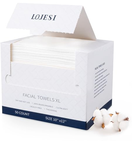 Carehabi Toallas Limpias XL 50 unidades Limpieza Facial Toallitas Desmaquillantes 30 x25 cm para Cara, Limpieza Profunda, Maquillaje y Cuidado de la Piel
