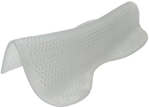 QMYBROW Silicone Gel Saddle Pad for Horses, Non-Slip, Shock Absorbing, Transparent White