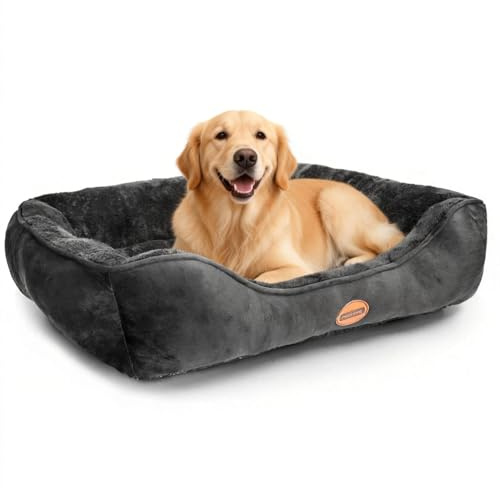 Nobleza Panier pour Chien et Chat de Petite et Moyenne Taille – Panier Anti-Dérapant avec Rembourrage Ultra-Doux, Lavable, Noir, 77x67 cm