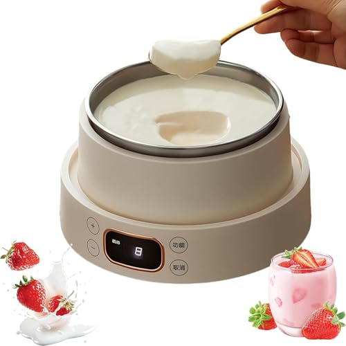 Yogurtiera da 1 Litro, Yogurtiera In Acciaio Inossidabile 304 con Display a Led, Timer Regolabile, Adatta per la Cucina Domestica