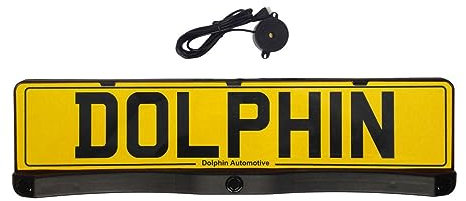 Dolphin Automotive Number Plated Mounted Parking Sensors Kit. 3 Reversing Sensors With Audio Alerts, Easy Fit Car EU/UK Number Plate Numberplate Surround System