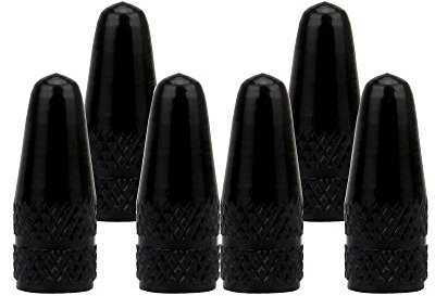 SENZEAL 6 stücke Französisch Staubschutzkappen Aluminiumlegierung Bike Rad Reifen Ventil Abdeckungen (Schwarz)