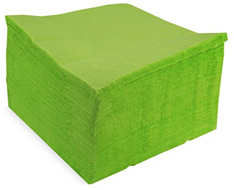 MORIGAMI Servilleta 40x40, pliegue 1/4, 100 servilletas, 2 capas lisa con cenefa, Kiwi (SER42207312)