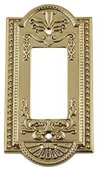 Nostalgic Warehouse Meadows Switch Plate with Single Rocker in Polished Brass