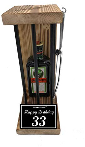 Jägermeister Geschenke 33 Geburtstag Eiserne Reserve Black Edition Text s/w Happy Birthday 33 Geburtstag Geschenkidee Kräuter Likör (1 x 0.35 l)