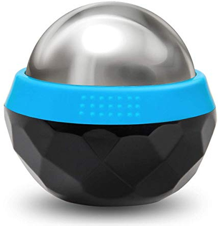 Coolrunner Cold Massage Roller Ball, Cryosphere Cold Massage Ball- Heat Therapy & Cold Therapy Relief with Cold Gel Core- Helps with Muscles Recovery and Inflammation for Shoulders, Neck (Black Blue)