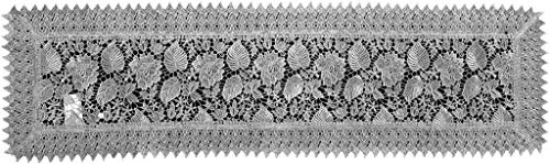 EUROSTYLE Set centrino Runner Striscia corredo da Tavolo Intagliato in Pizzo Macrame Art. alfiere in Poliestere (Striscia Runner, Grigio)