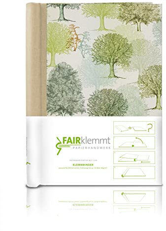 FAIRklemmt Klemmbinder Wunderwald Naturleinen, A4, Brown, 150 Seiten, 22.5 x 30.8 cm, Buchbinderpappe, Leinenrcken