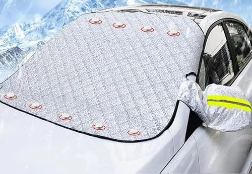 Protector para Parabrisas Protector de Parabrisas con Magnético Universal Protector Parabrisas Hielo Protege de Hielo, Nieve Viento y Lluvia con Dos Orejas Antirrobo 148x116cm (148x116cm)