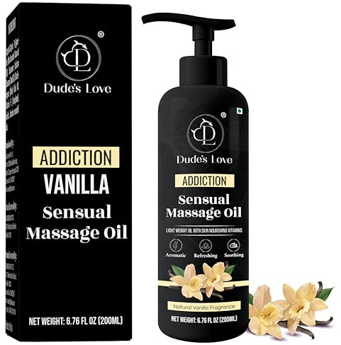 Ekologisk – ätbar afrodisiaka vanilj sensuell massageolja för par – slickbar | för intima sexuella ögonblick – naturlig vanilj och jasmin med kokosolja – 200 ml