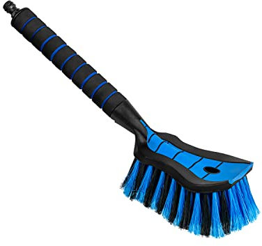 ToM PaR Spazzola per Lavaggio Auto, Spazzola per Acqua con Attacco per Tubo, Spazzola per Lavaggio Auto con Attacco dell'Acqua, setole Strette, Impugnatura Comoda, Lunghezza: 44 cm, Blu