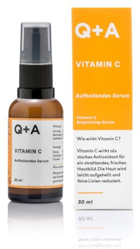 Q+A Vitamin C Aufhellendes Serum, Vitamin C wirkt als starkes Antioxidans feuchtigkeitsspendend und sorgt für ein strahlendes und frisches Hautbild. 30ml