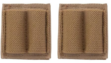 2 Stuck Tactical 12GA Schrotflinte Patronentasche Tragbare Molle 2 Kolben Patronen Lager Shell Halter Taktischer Klettverschluss (Khaki)