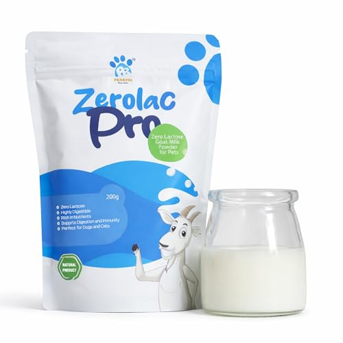 Pambros Zero-Lactose Goat Milk Powder for Dogs & Cats | Natural Pet Supplement with Taurine & Omega Fatty Acids | Gentle, Nutrient-Rich Topper | 200g