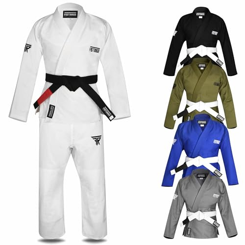 VELO BJJ GI for Men and Women Brazilian Jiu Jitsu Gi Adult Gi Kimonos Bjj Uniform Martial Pants, Jackets with free Belt (White, A0)