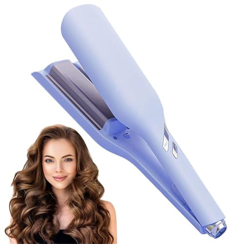 BIZOI Piastra Onde Francesi, Piastra Onde Larghe, 36mm Piastra Capelli Onde, Iron Wave piastra Ondulante, Ferro Ondulato con 3 Temperatura per Capelli Lunghi e Corti, Involtini Francesi Beach Waves
