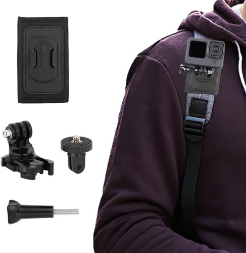 Axelhållare för GoPro – perfekt för actionkameror, kompatibel med GoPro Hero tillbehör, perfekt för utomhusäventyr