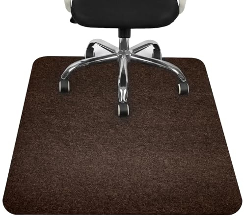 COSYLAND Tapis de Sol Bureau 90 x 120cm, Tapis Chaise de Bureau 2.0 Antidérapant, Protection Sol pour Chaise à roulettes, Protège Parquet et Sols Durs,Marron