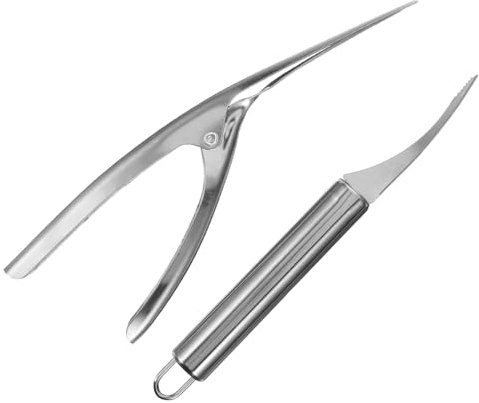 UTHCLO Set Pelador De Gambas Y Quitapescados De Acero Inoxidable Cortador De Hilo De Gambas Ergonómico Removedor De Escamas Para Uso Diario En Hogar Práctico Y Portátil