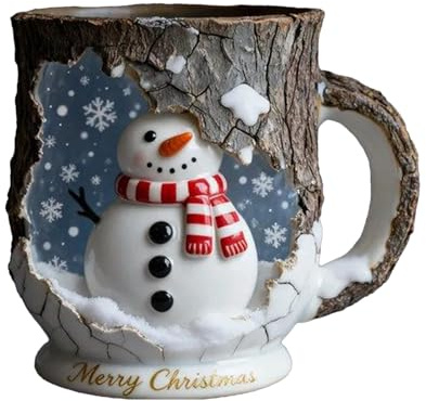 Holiday Drinkware Cups - Santa Bark Crack Kaffee- und Teetassen-Set, festliches Weihnachtsgeschirr, dekorative Feiertagstassen für Reisen, Zuhause, Tafelaufsätze, Partys und saisonale Feiern