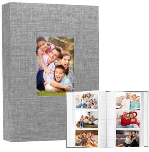 Album Photo 10x15, 300 Photos Album Photo Pochette, Album Photo Grand Format, Couverture en Lin Naturel Album Photo, Album Photos, pour Famille, Mariage, Voyage
