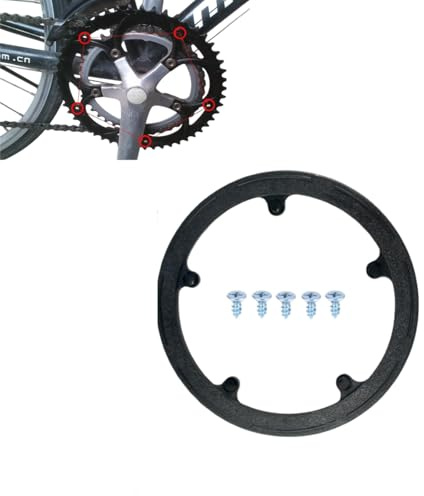 Selxran 44 Teeth 8.5cm 5 Holes Bicycle Chain Wheel Cover with Screws Plastic Sprocket Guard Protector Accessories for Road Mountain Bikes