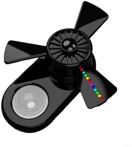 Zeroupshop Diffuseur USB de lumière d'ambiance pour voiture avec éclairage dynamique RVB, modes stroboscopique/respiration, libération de parfum micro-brume, décoration moulin à vent (noir)