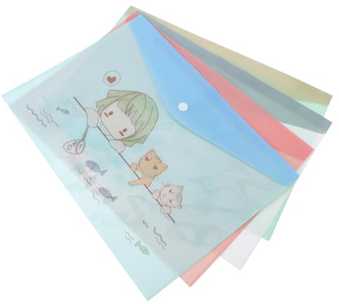 Pochette à Documents A4 Carton, Lot de 16, Pp, Pochettes | Format A4, Lot de 16 Pièces, pour Rangement de Dossiers, Motif Cartoon pour Garçon et Filles