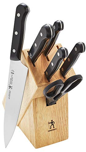 HENCKELS Solution Razor-Sharp 7-pc Knife Set, Chef Knife, Bread Knife,German Engineered Informed by 100+ Years of Mastery, Brown