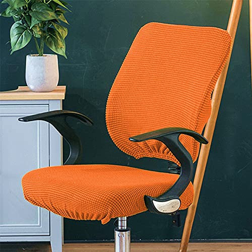 Bestenrose Stretch Stuhlhussen Bezug Husse Stuhlbezug Spandex Jacquard Esszimmerstuhl Sitzbezüge Bürostuhl bezug Bürostuhlabdeckung für Bürostuhl Bürodrehstuhl Drehstuhl (Orange)