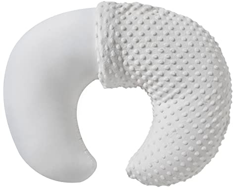 Aullar Nursing Pillow and Positioner with Cover for Breastfeeding and Bottle Feeding, Propping Baby, Tummy Time, Baby Sitting Support, Awake-Time Support (White, 22 x 17.7 x 5.9)