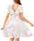 Arshiner Girls' Tie Back Short Sleeve Summer Dresses Kids Plain A-Line Casual Dress Ruffle Elegant Princess Dress, White, 150 cm