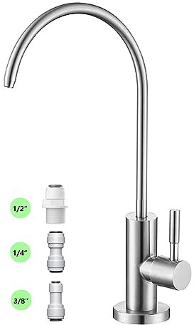 Drinking Water Faucet for Kitchen,100% Lead-Free Reverse Osmosis Faucets,Stainless Steel Kitchen Filtered Water Faucets,Brushed Nickel RO Faucet with Longer Thread Pipe