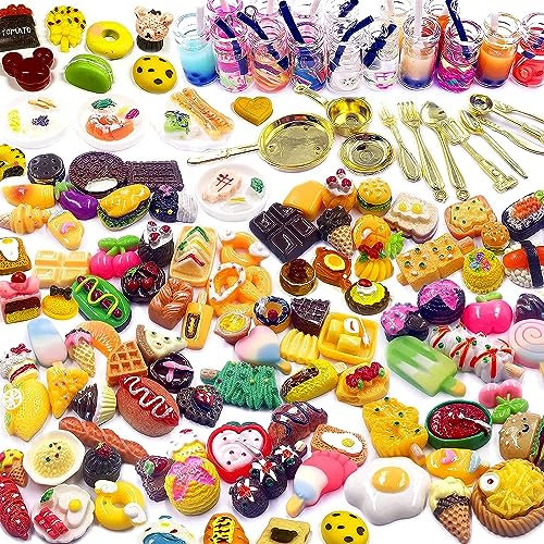 Lot de 116 Boissons Alimentaires Miniatures, Aliments Miniatures à l'échelle 1:12, Accessoires Alimentaires pour Maison de poupée, Mini Jeu de Simulation, Accessoires de Cuisine Miniatures pour