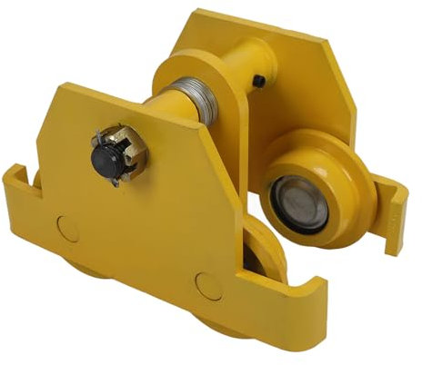 3 Ton Capacity Manual Trolley Heavy Duty Steel I Beam Single Track Trolley for Crane Lifting Hoisting, Manganese Steel Plate, 3.9-5.5in Width Adjustment