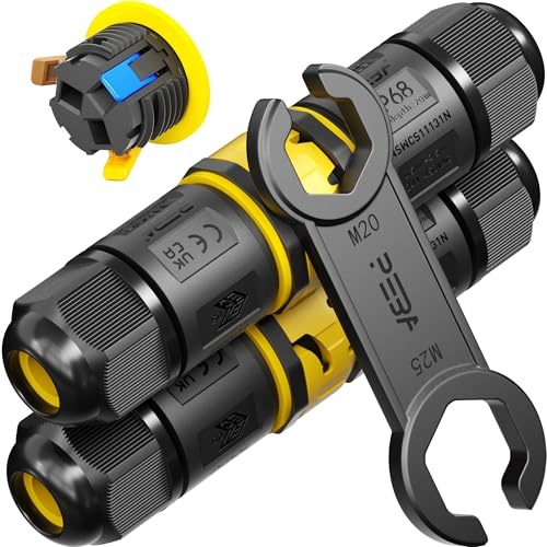 PEBA Connettore impermeabile 3 poli IP68, 4-12 mm, scatola esterna, 3 conduttori, morsetto con leva