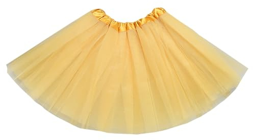Jupe tutu de couleur unie pour fille - Jupe de ballet à 3 couches - Jupe de danse de princesse - Jupe duveteuse en tulle - Jupe de danse en tulle - Doré