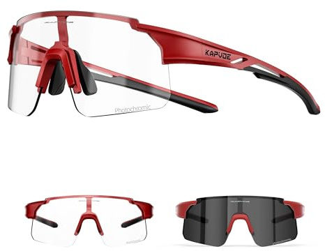 KAPVOE Lunettes de Soleil Enfant Photochromique Sport VTT Baseball Softball Vélo Skateboard Enfants 6 à 12 Ans K9035