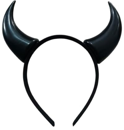 BNREOZA 1 pezzo fascia per capelli di corno del diavolo, demone vampiro,corno di mucca, decorazione per capelli per feste in costume, Halloween(nero)