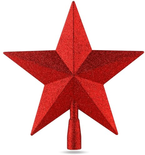TK Gruppe Timo Klingler Julgransstjärna, röd julgransspets för julgran till jul (röd hel stjärna)