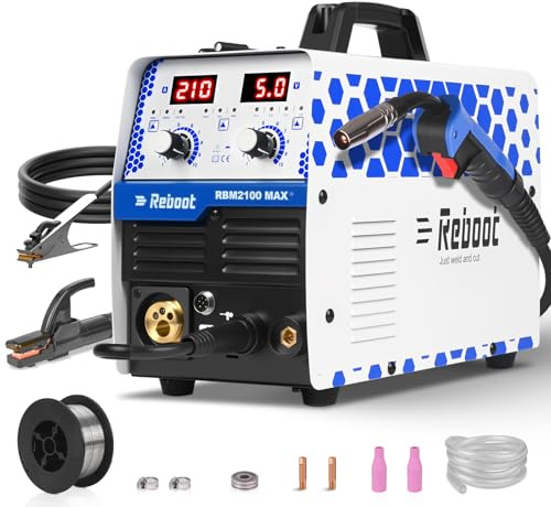Reboot Saldatrice Multiprocesso 210A 6 in 1 Aggiornata per Alluminio – Gas e Senza gas MIG MAG, Filo Flusso, MMA, Lift TIG, Saldatura a Punto, Pronta per Spool Gun, Display Digitale RBM2100 MAX