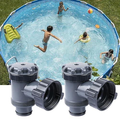 RNPKZ 2 stycken poolavstängningskran, 38 mm reservkolvventil, 2 i 1 kolvventil pool filterpump, poolventil, för Intex och Bestway pooltillbehör, för pooler och poolpump underhåll